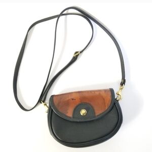 Vintage Leaf Leather Mini Crossbody Bag